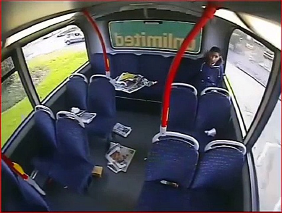 Bus Fire cctv fotage