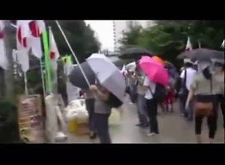 フジテレビ抗議デモに韓国人の右翼が乱入！　(日本皇民党)