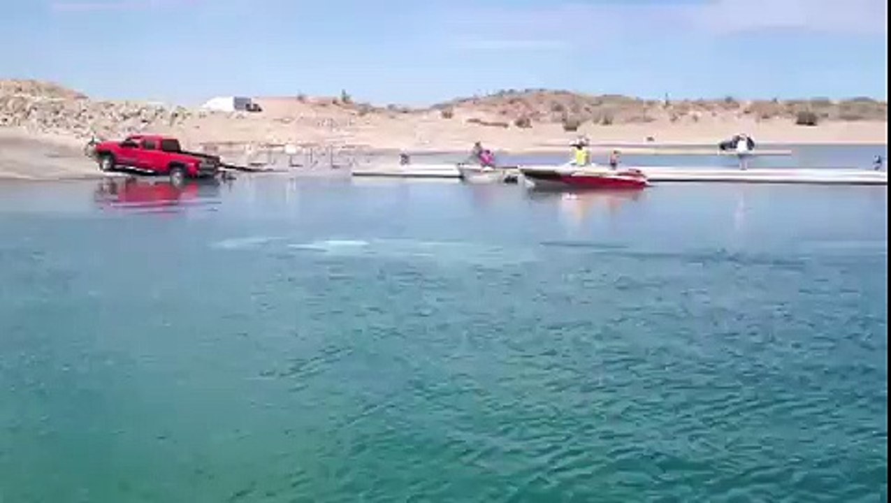 Truck Rolls In To Water Lake Pleasant Boat Launch