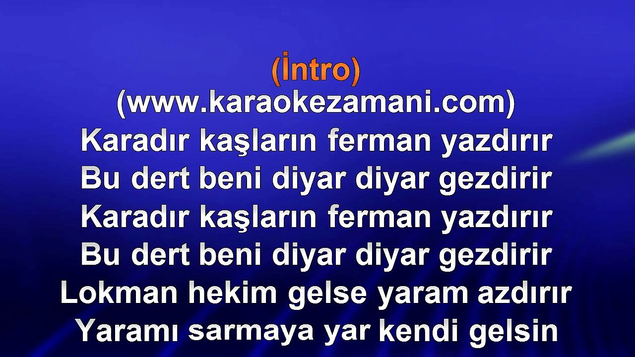 Fuat Saka - Karadır Kaşların Ferman Yazdırır - 2013 - TÜRKÇE KARAOKE