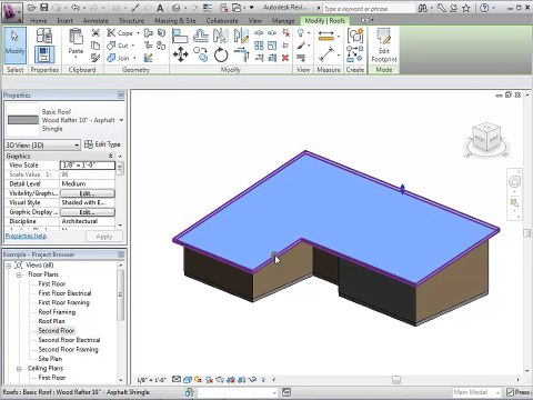 Revit Architecture Tutorial - Creating Roof Shapes