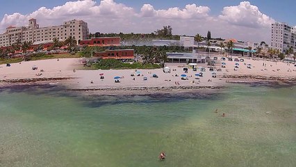 Hollywood beach, with a hot model