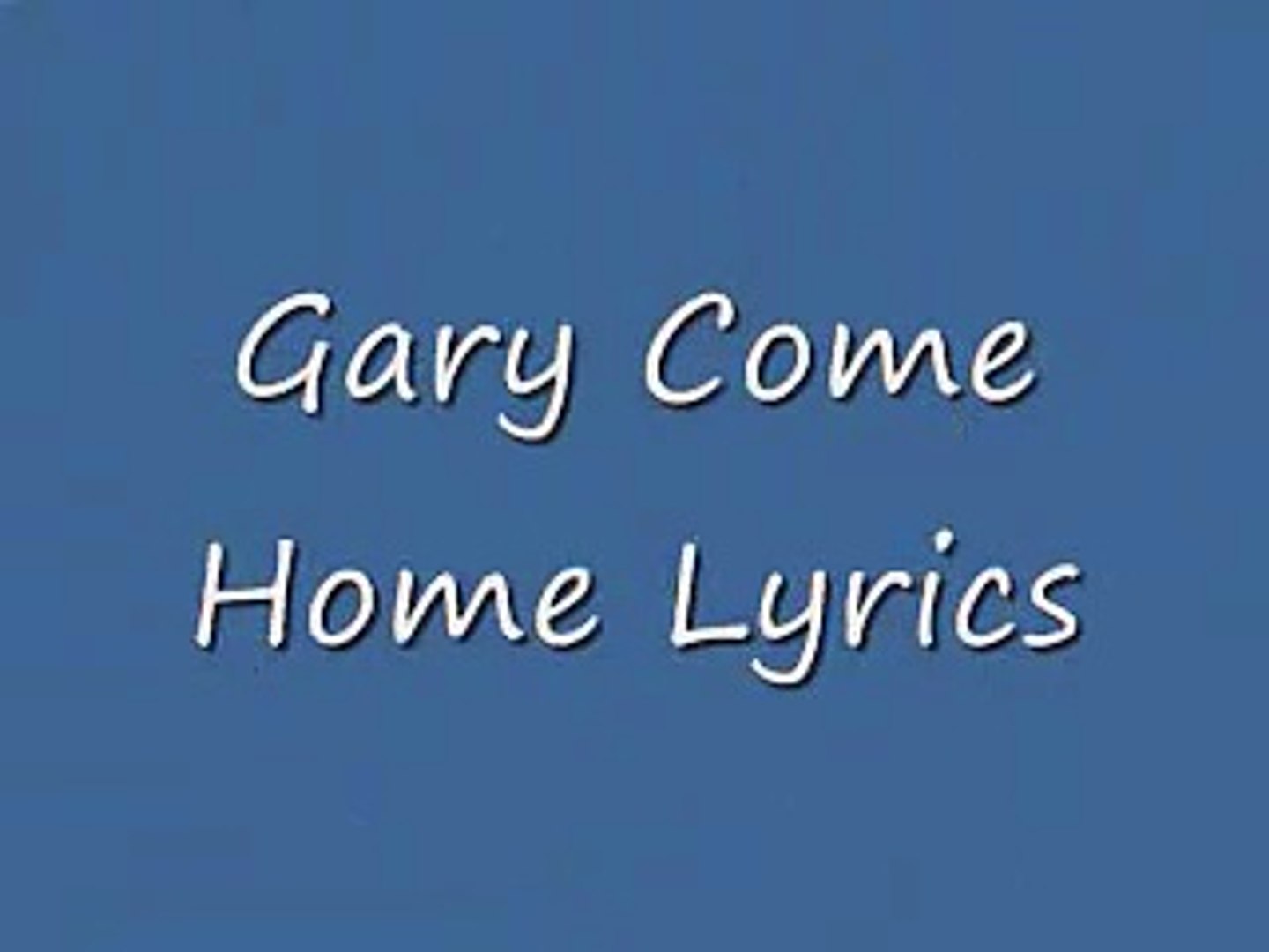 SpongeBob SquarePants – Gary's Song Lyrics