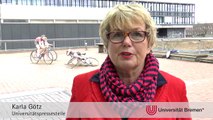 Die Radfahrergruppe auf dem Bremer Uni Boulevard: Immer unterwegs, niemals am Ziel