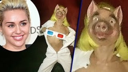 Miley Cyrus's Shows BOOBS - Pig Face - The Hollywood