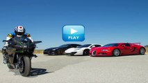 kawasaki ninja h2r vs bugatti veyron