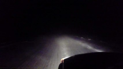 Driving In Blizzard at Night from Cody Wyoming