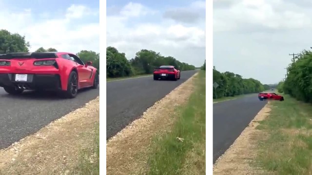 Un abruti crash sa Corvette toute neuve