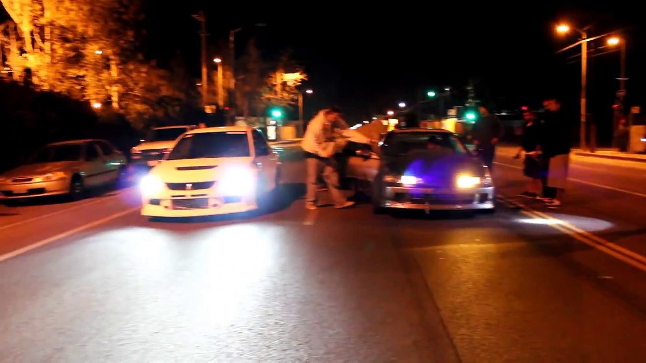 Asylum Racing turbo Integra VS Street Built Evo   street racing