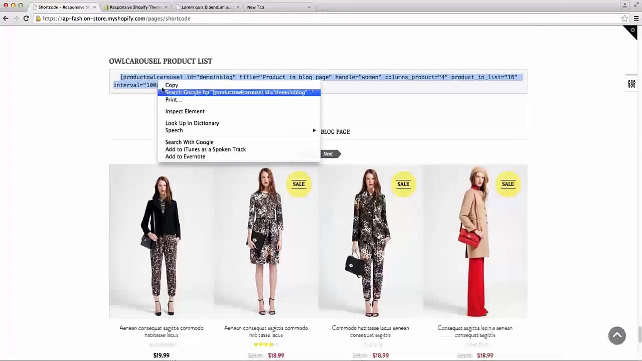 Shortcodes for Shopify