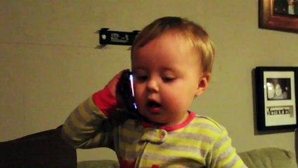 Funny Baby talking to his father.....very funny