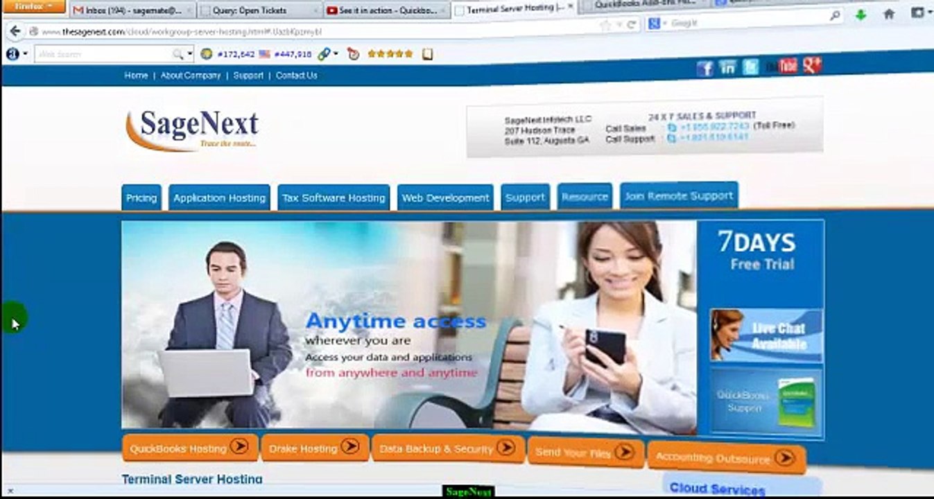 QuickBooks Hosting Demo by SageNext Infotech