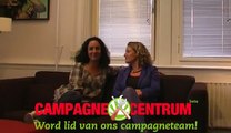 Femke en Judith promoten GroenLinks CampagneCentrum