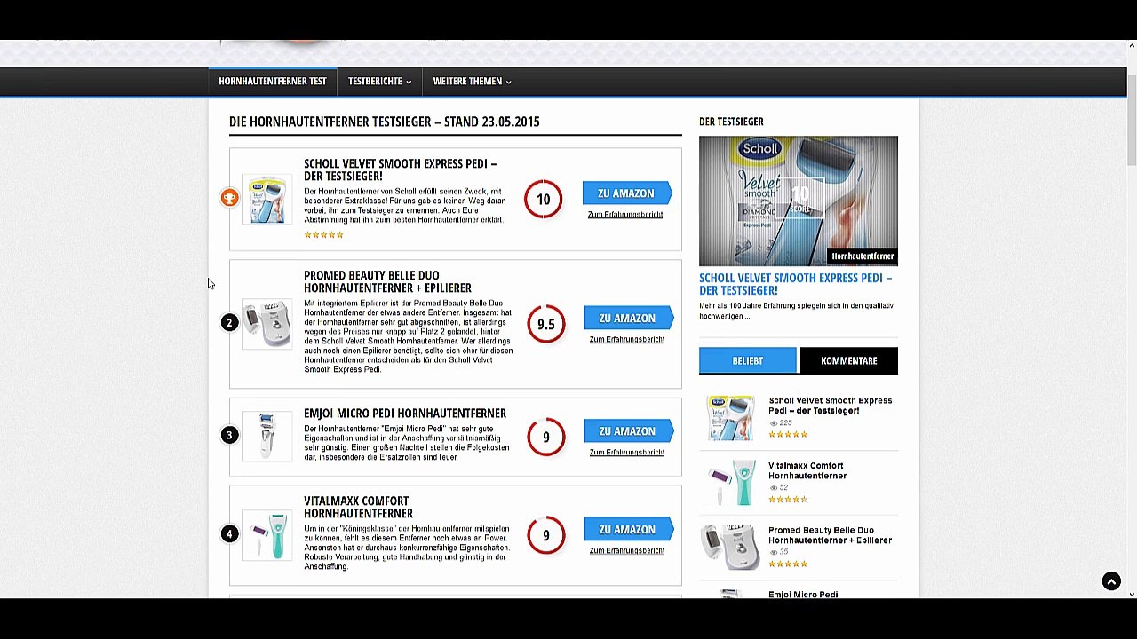 Hornhautentferner sind von mir getestet worden und hier ist der Testsieger Scholl Velvet Smooth Express Pedi