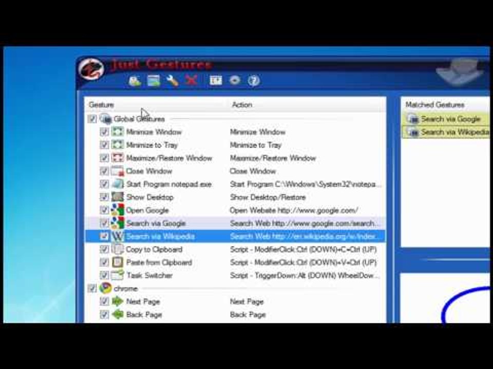 Dicas - Controle o PC por gestos feitos com o mouse - Just Gestures - Baixaki
