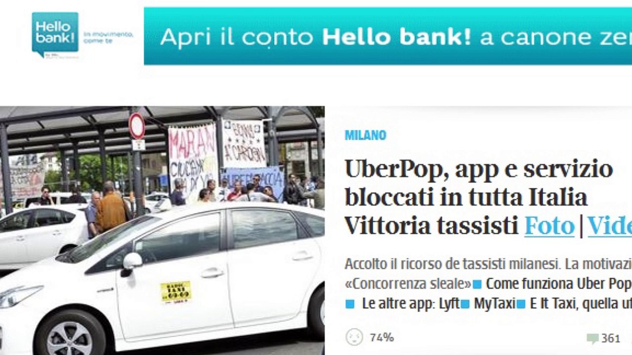 IL PUNTO D - Uberpop fuorilegge e la beffa della tecnologia