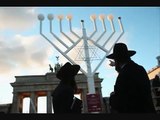 Hanukkah Menorah Berlin Brandenburg Gate - The Biggest in Europe - Frohe Weihnachten!