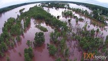 Drone Footage Shows Worst Red River Flooding in Decades