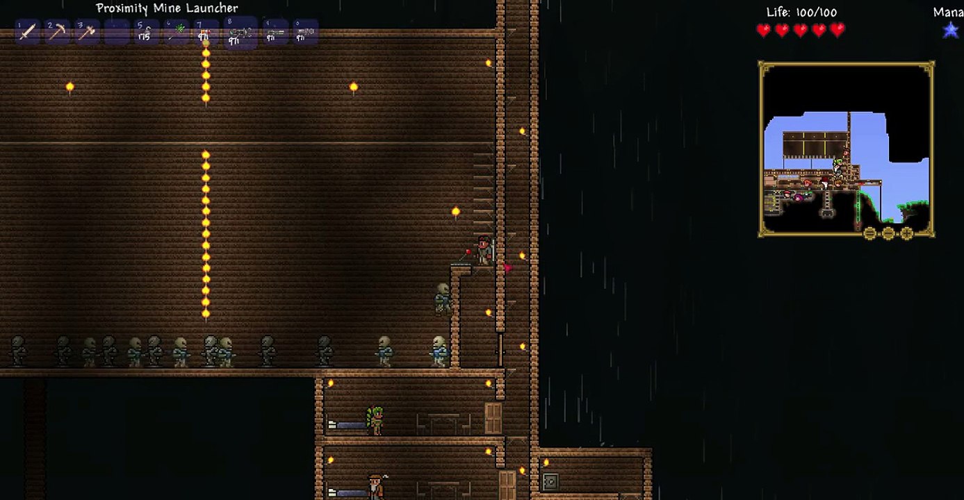 Terraria: Grenade launcher, Proximity Mine Launcher and the Rocket Launcher.