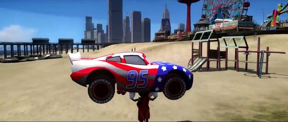 BIG RAMPS with Lightning McQueen Cars and Mickey Mouse !!!