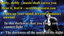 PHANTOM OF THE OPERA - Music of the Night (KARAOKE) - Instrumental with lyrics on screen [New Ver]