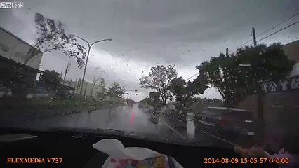 Car gets Blown Away during by Mini Tornado