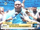 Trabajadores de la Alcaldía Metropolitana protestan frente a la Gobernación de Miranda