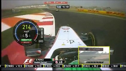 F1 2011 - R17 - Perez vs Petrov vs Di Resta battle onboard India