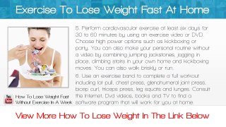 Exercise To Lose Weight Fast At Home