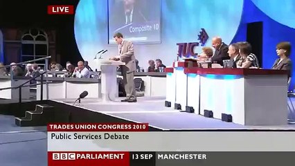 PCS Mark Serwotka on public sector cuts (13Sept10)