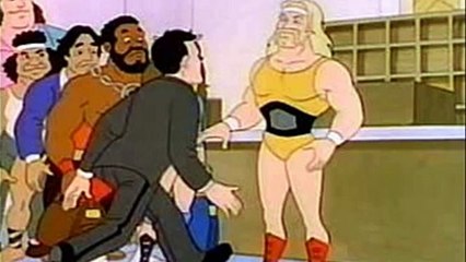 wrestling cartoon with junkyard dog