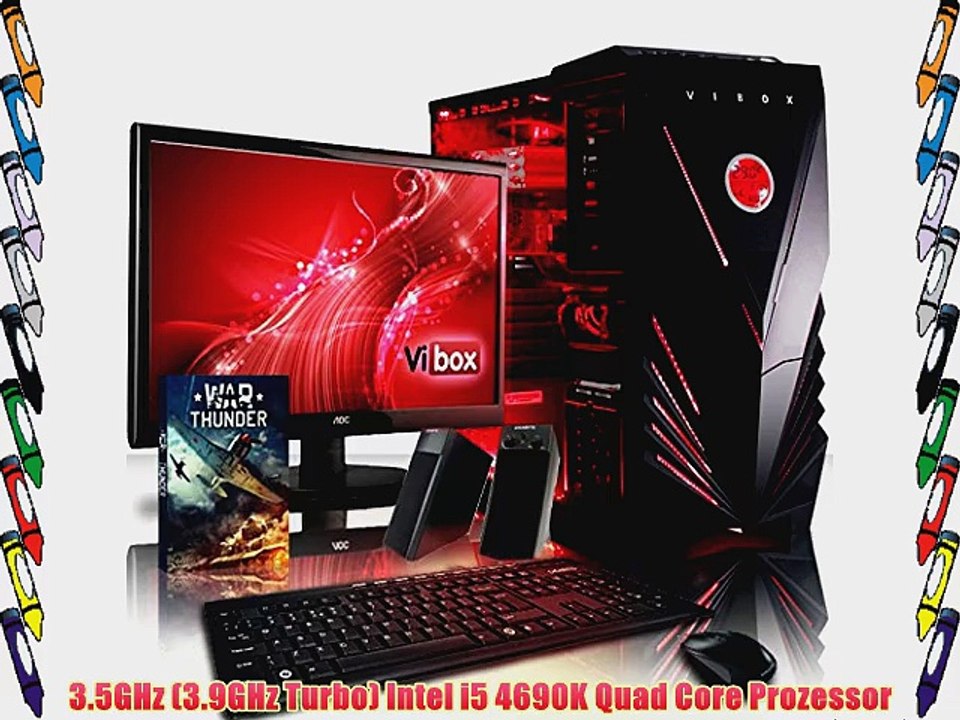 VIBOX Panoramic Paket 8 - 3.9GHz Intel Quad Core B?ro Familie Multimedia Desktop Gamer Gaming