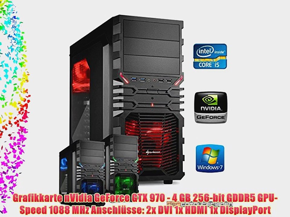 dercomputerladen Gamer PC System Intel i5-4690 4x35 GHz 16GB RAM 2000GB HDD nVidia GTX970 -4GB