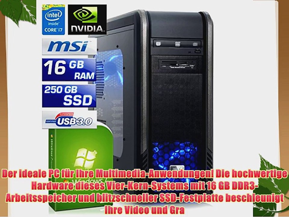 CSL Speed H4730 inkl. Windows 7 - Intel Core i7-4790K 4x 4000MHz 16GB RAM 250GB SSD 1000GB