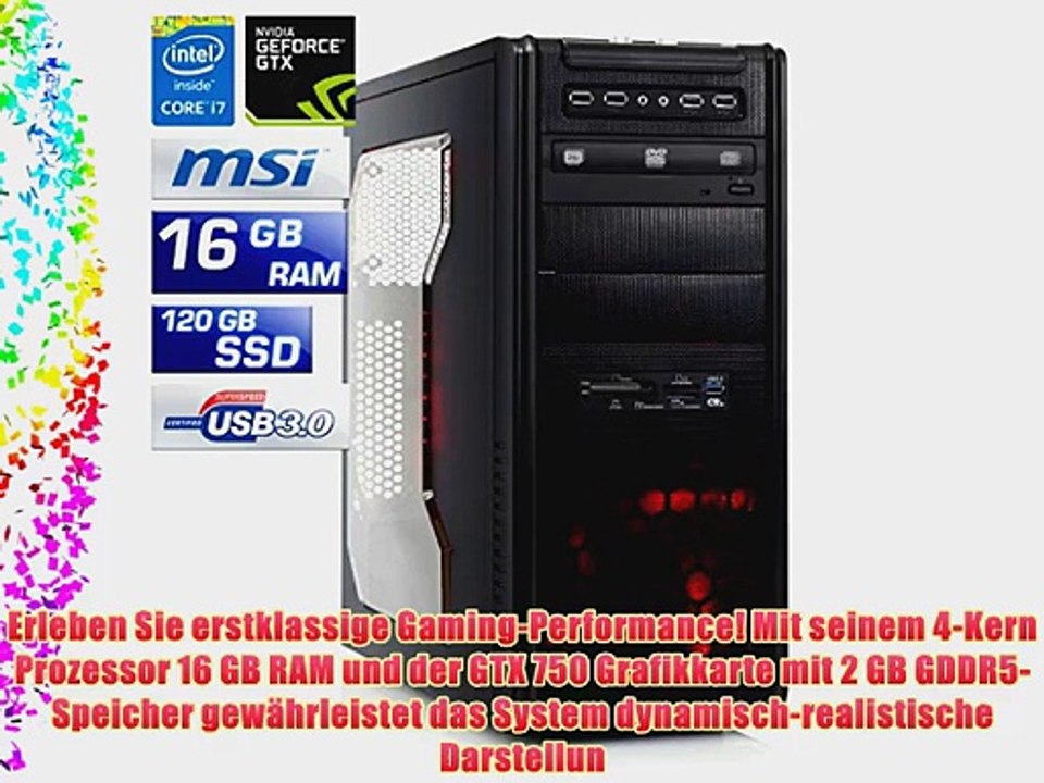 CSL Speed 4765 - Intel Core i7-4790 4x 3600MHz 16GB RAM 120GB SSD 1000GB HDD GeForce GTX750