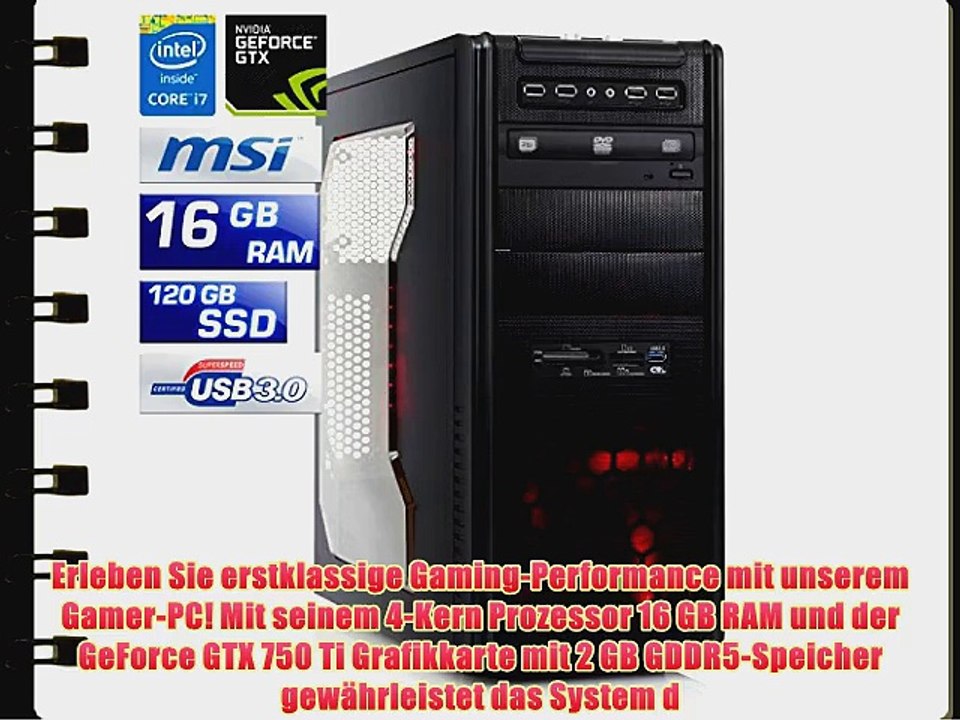 CSL Gaming PC Speed 4816 - Intel Core i7-4790K 4x 4000MHz 16GB RAM 120GB SSD 1000GB HDD GeForce