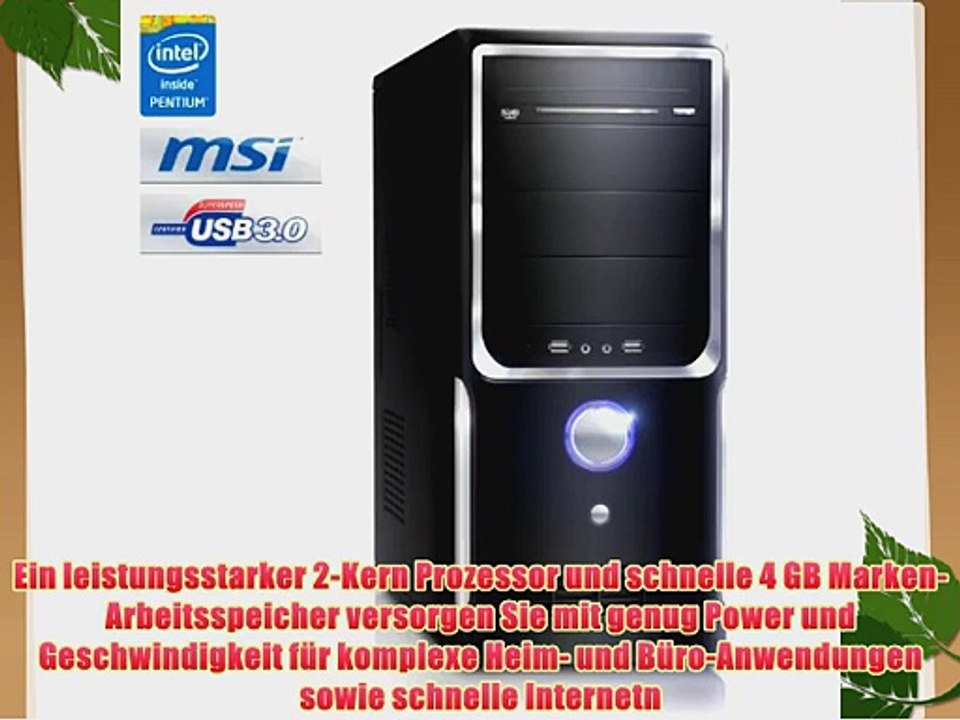 CSL Speed 4186 - Intel Pentium 2x 3200MHz 4GB RAM 500GB HDD Intel HD Grafik DVD USB 3.0