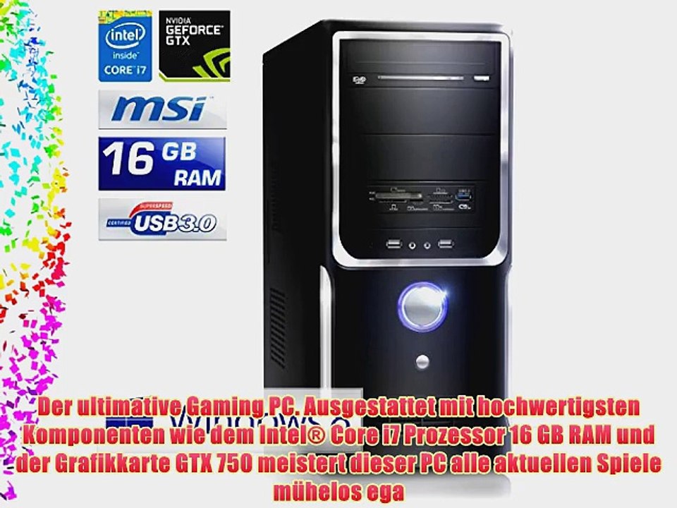 CSL Speed 4751W8 inkl. Windows 8.1 - Intel Core i7-4790 4x 3600MHz 16GB RAM 1000GB HDD GeForce