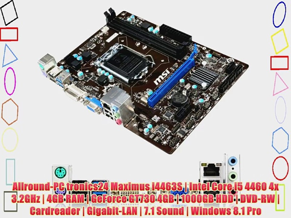 Allround-PC tronics24 Maximus i4463S | Intel Core i5 4460 4x 3.2GHz | 4GB RAM | GeForce GT730