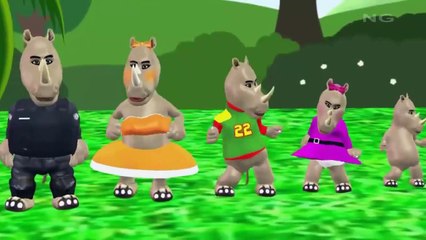 Finger Family Nursery Rhymes for Children Rhinoceros Cartoon   Finger Family Children Nursery Rhymes