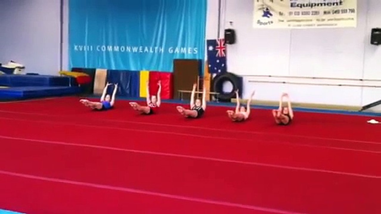 Gymnasts warm up
