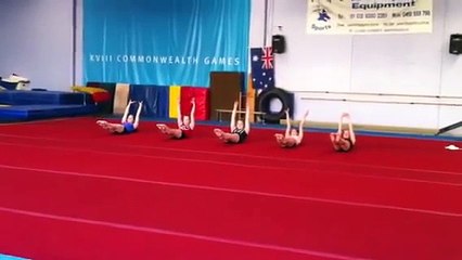 Gymnasts warm up