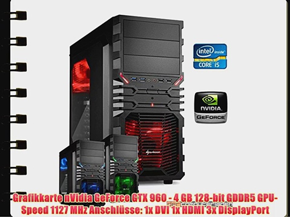 dercomputerladen Gamer PC System Intel i5-4690 4x35 GHz 16GB RAM 500GB HDD nVidia GTX960 -4GB