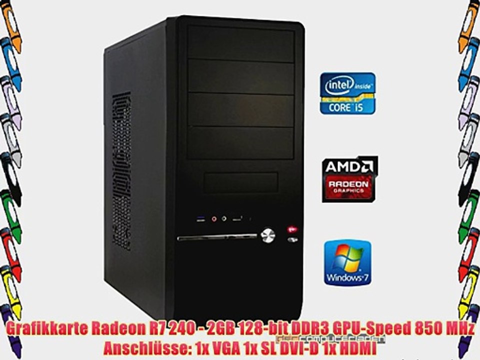 dercomputerladen Office PC System Intel i5-4440 4?31 GHz 16GB RAM 500GB HDD Radeon R7 240 -2GB