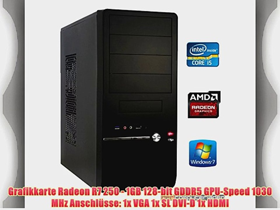 dercomputerladen Office PC System Intel i5-4440 4?31 GHz 16GB RAM 500GB HDD Radeon R7 250 -1GB