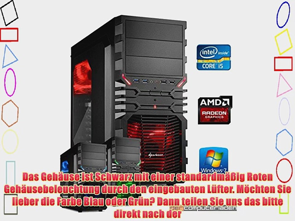 dercomputerladen Gamer PC System Intel i5-4690 4x35 GHz 8GB RAM 500GB HDD Radeon R9 285 -2GB