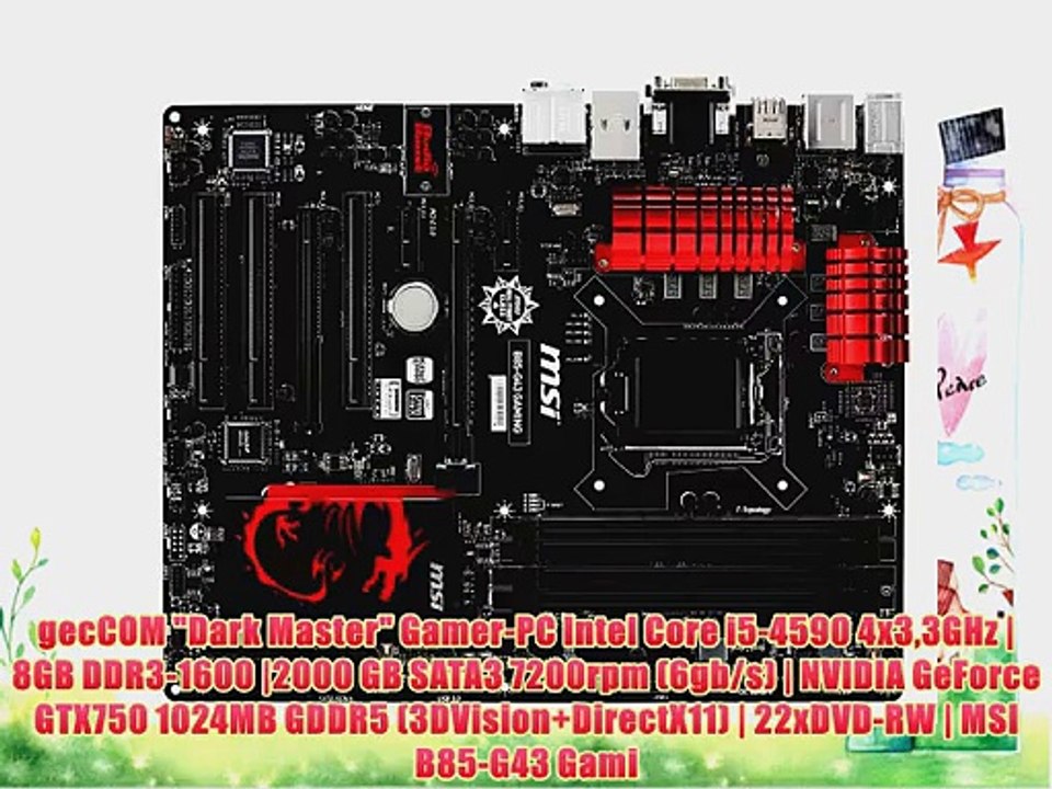 gecCOM Dark Master Gamer-PC Intel Core i5-4590 4x33GHz | 8GB DDR3-1600 |2000 GB SATA3 7200rpm