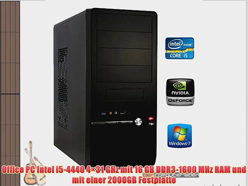 dercomputerladen Office PC System Intel i5-4440 4?31 GHz 16GB RAM 2000GB HDD nVidia GT730 -4GB