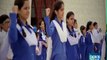 Children performs national anthem at Mazar-E-Quaid