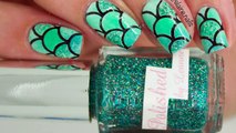 Green Mermaid Nail Art - Elaine Nails
